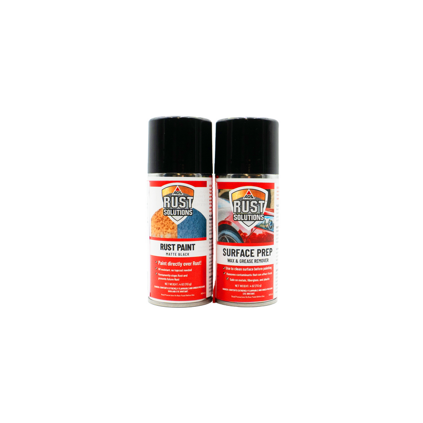 Matte Black Rust Paint & Surface Prep 4oz Starter Kit