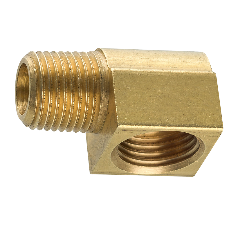 Brass Elbow, Female (7/16-24 Inverted), Male (1/8-27 NPT) – AGS Company ...