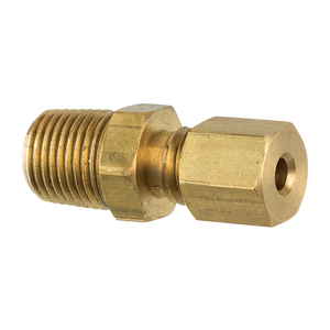 Brass Compression Connector, 1/8" Tube, Male (1/8-27 NPT)