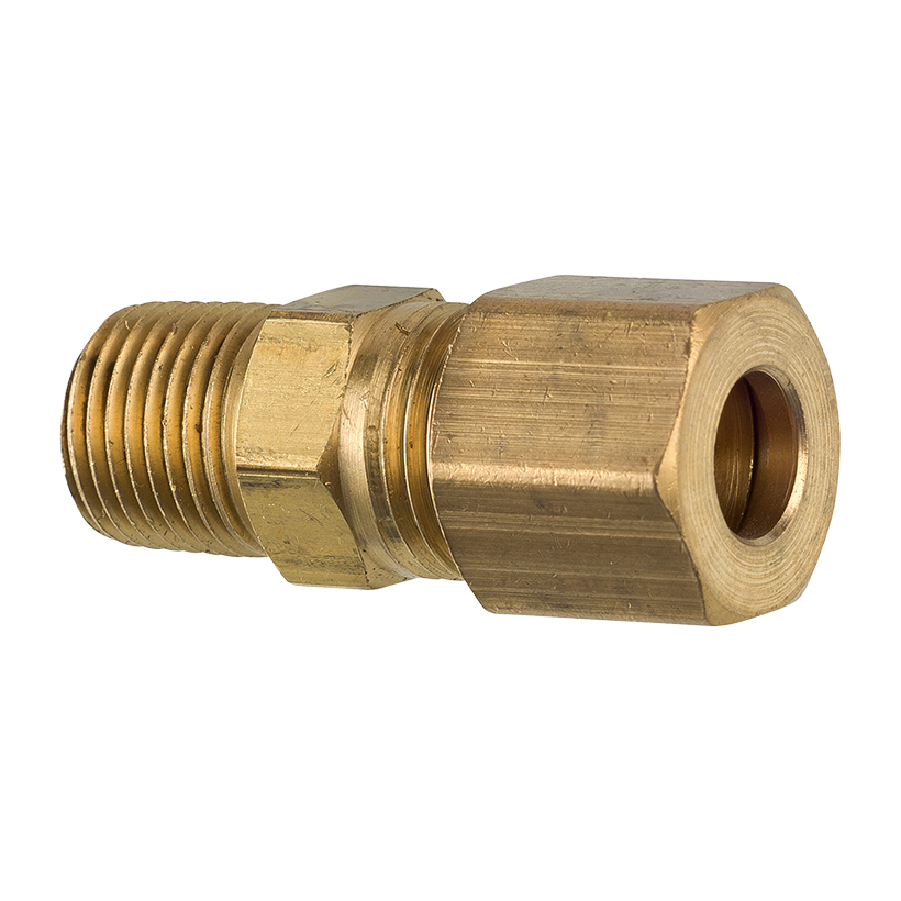 Tube Fitting 1/4 NPT-M to 1/8 Compression, Brass - MHOxygen